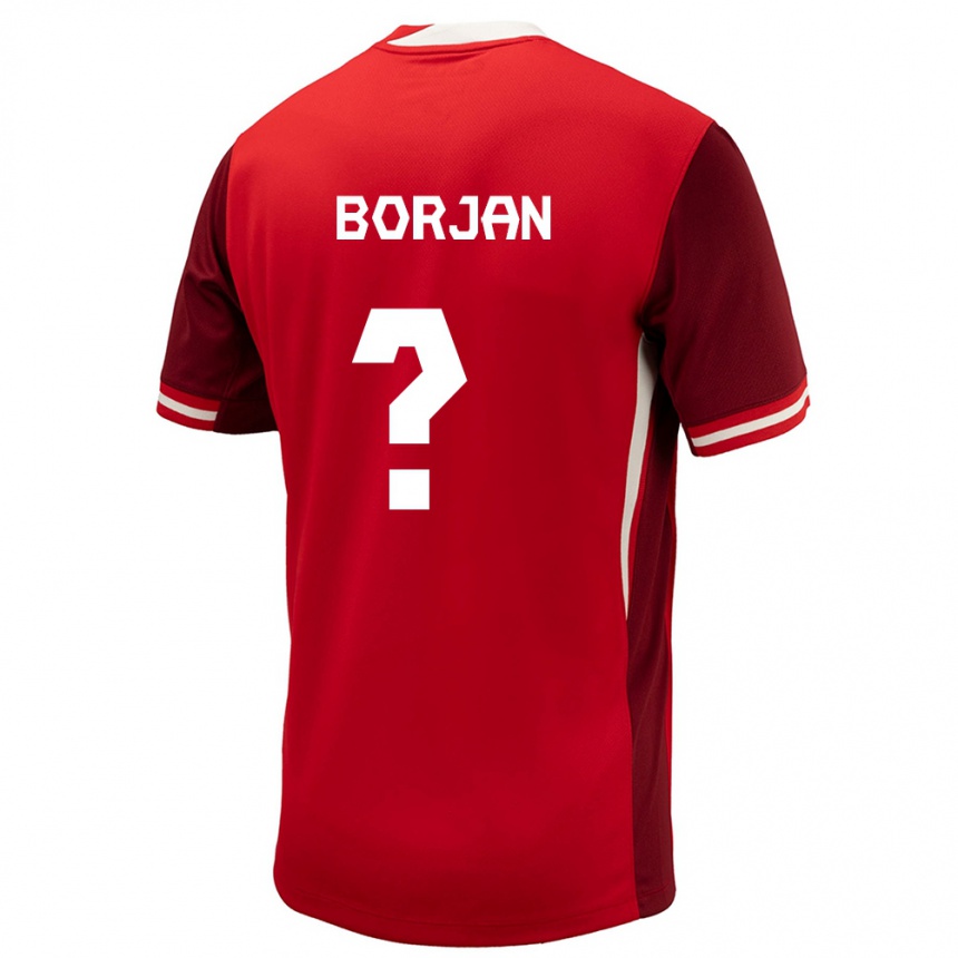 Kinder Fußball Kanada Nikola Borjan #0 Rot Heimtrikot Trikot 24-26 T-Shirt Luxemburg