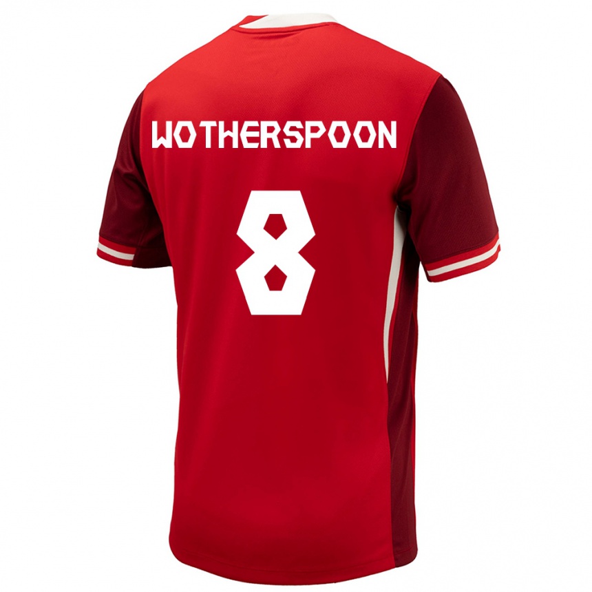 Kinder Fußball Kanada David Wotherspoon #8 Rot Heimtrikot Trikot 24-26 T-Shirt Luxemburg