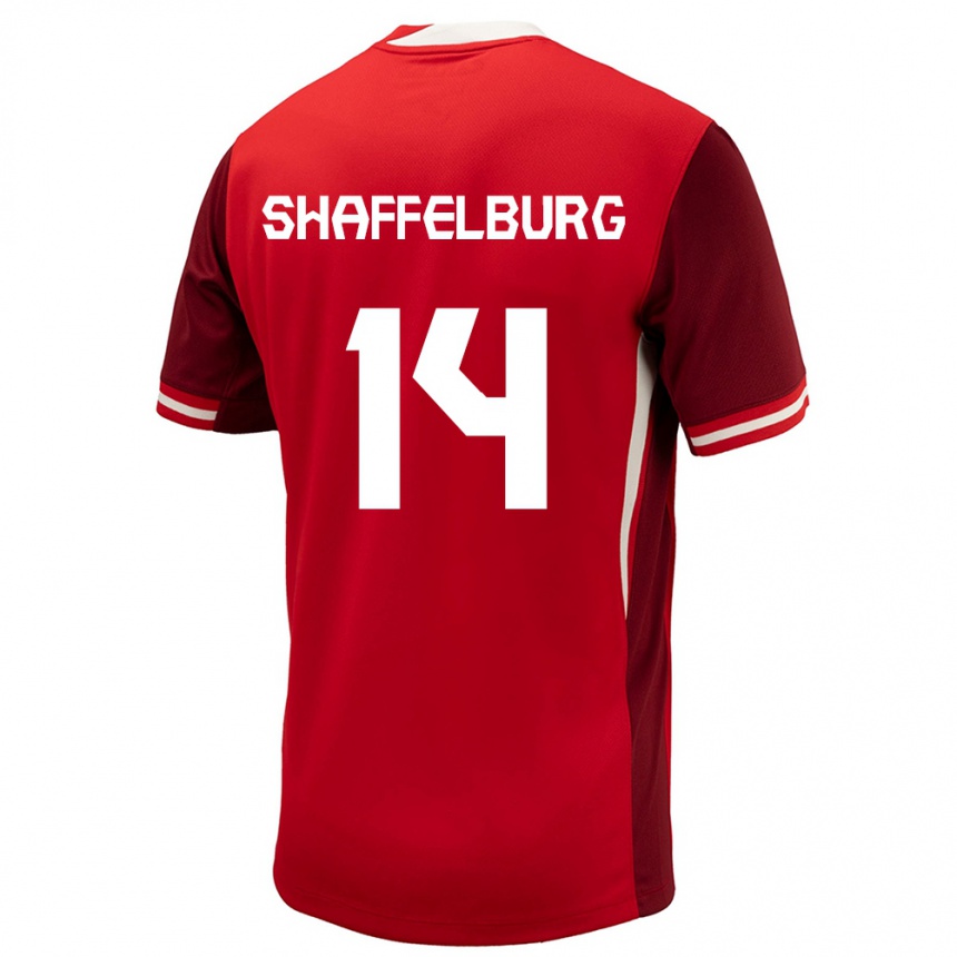 Kinder Fußball Kanada Jacob Shaffelburg #14 Rot Heimtrikot Trikot 24-26 T-Shirt Luxemburg