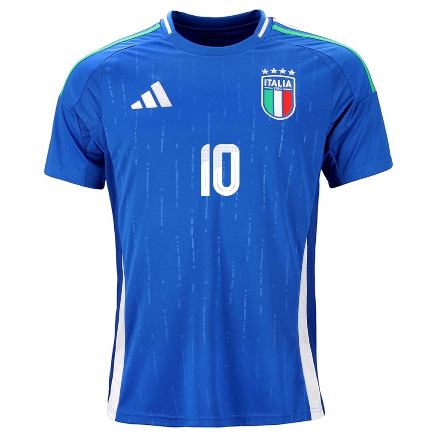 Kinder Fußball Italien Antonella Carta #10 Blau Heimtrikot Trikot 24-26 T-Shirt Luxemburg