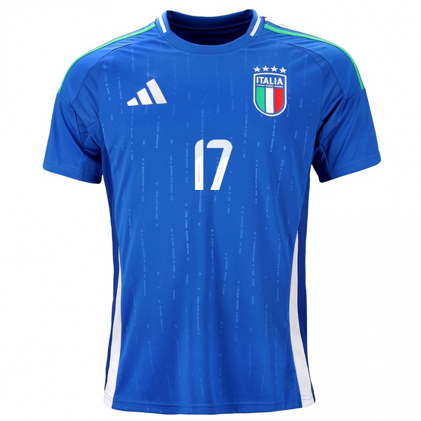 Kinder Fußball Italien Gianluca Mancini #17 Blau Heimtrikot Trikot 24-26 T-Shirt Luxemburg