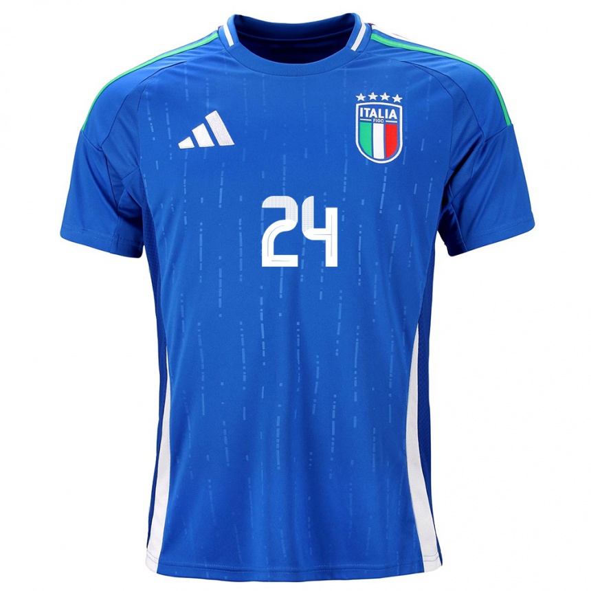 Kinder Fußball Italien Andrea Cambiaso #24 Blau Heimtrikot Trikot 24-26 T-Shirt Luxemburg