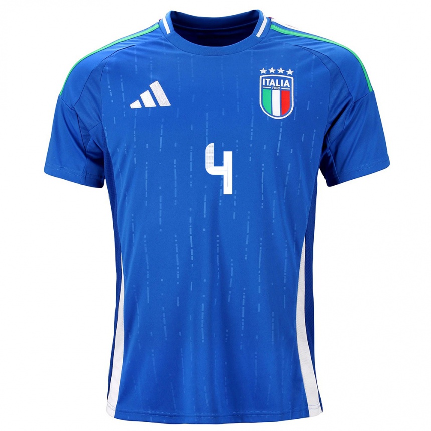 Kinder Fußball Italien Pietro La Torre #4 Blau Heimtrikot Trikot 24-26 T-Shirt Luxemburg