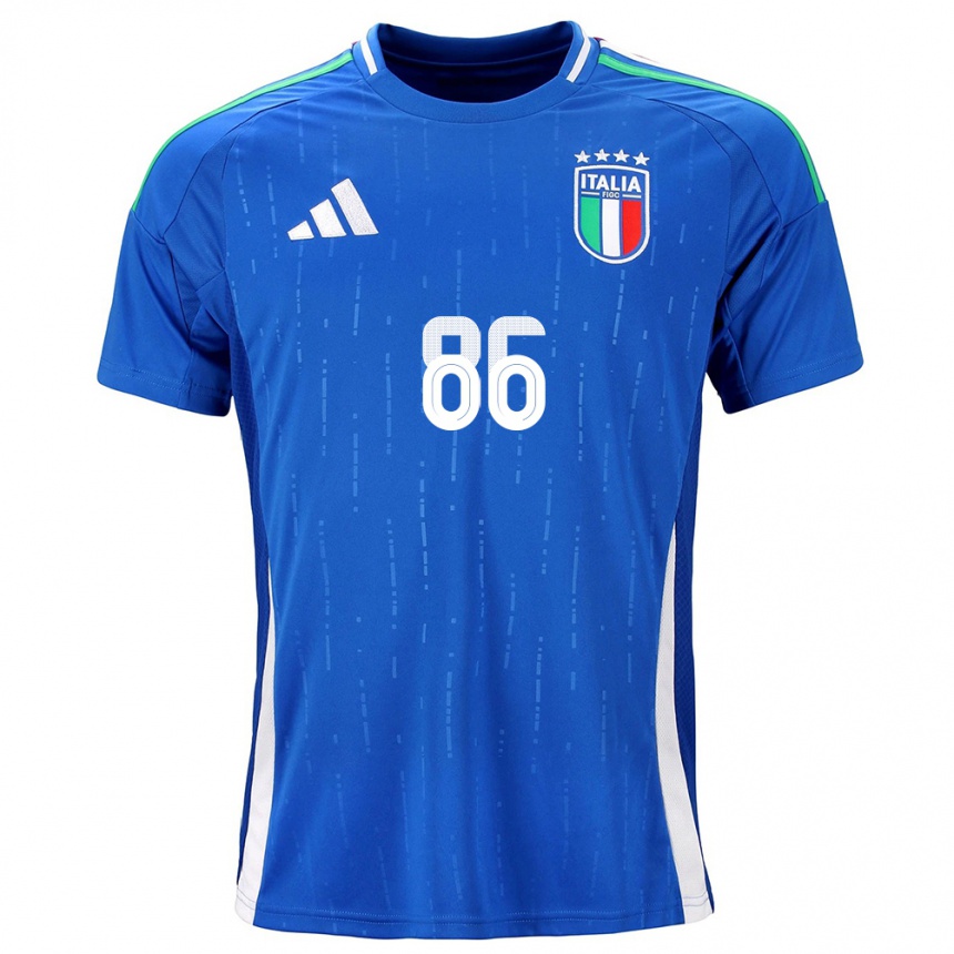 Kinder Fußball Italien Daniele Montevago #86 Blau Heimtrikot Trikot 24-26 T-Shirt Luxemburg