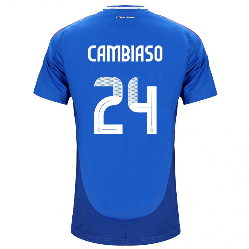 Kinder Fußball Italien Andrea Cambiaso #24 Blau Heimtrikot Trikot 24-26 T-Shirt Luxemburg
