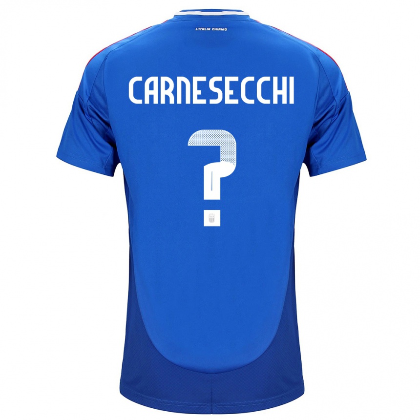 Kinder Fußball Italien Marco Carnesecchi #0 Blau Heimtrikot Trikot 24-26 T-Shirt Luxemburg