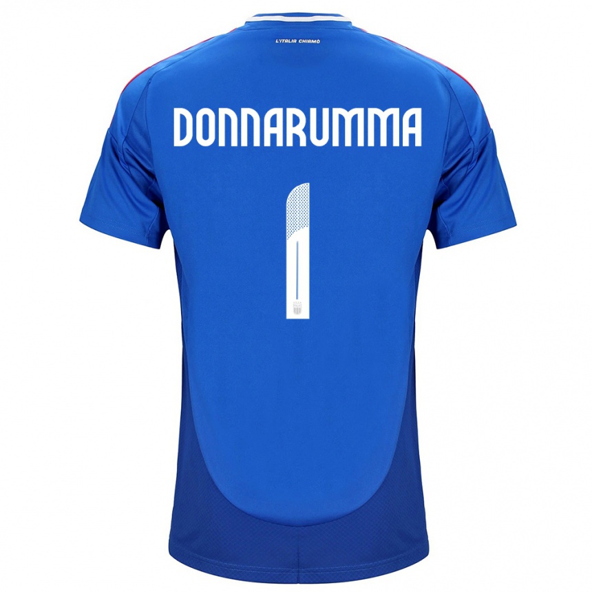 Kinder Fußball Italien Gianluigi Donnarumma #1 Blau Heimtrikot Trikot 24-26 T-Shirt Luxemburg