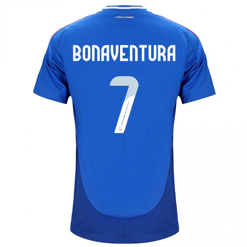 Kinder Fußball Italien Giacomo Bonaventura #7 Blau Heimtrikot Trikot 24-26 T-Shirt Luxemburg