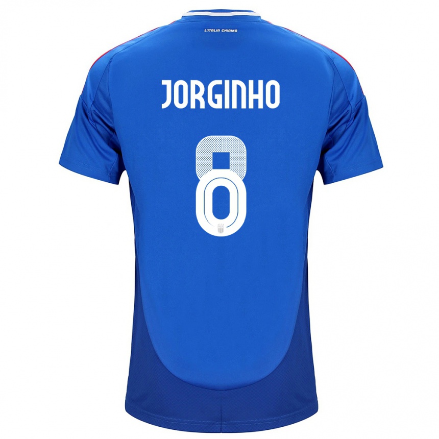 Kinder Fußball Italien Jorginho #8 Blau Heimtrikot Trikot 24-26 T-Shirt Luxemburg