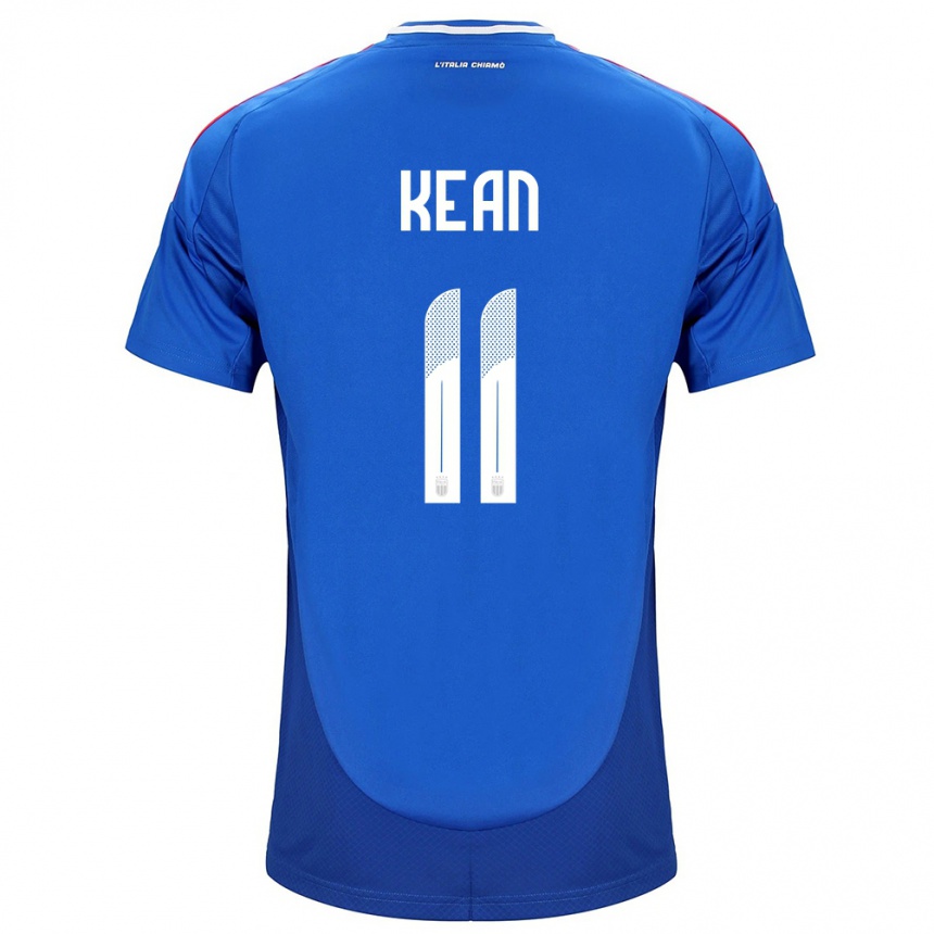 Kinder Fußball Italien Moise Kean #11 Blau Heimtrikot Trikot 24-26 T-Shirt Luxemburg