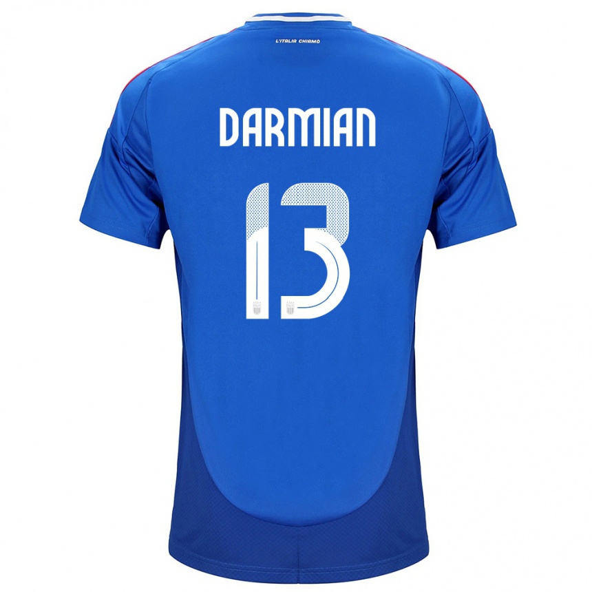 Kinder Fußball Italien Matteo Darmian #13 Blau Heimtrikot Trikot 24-26 T-Shirt Luxemburg