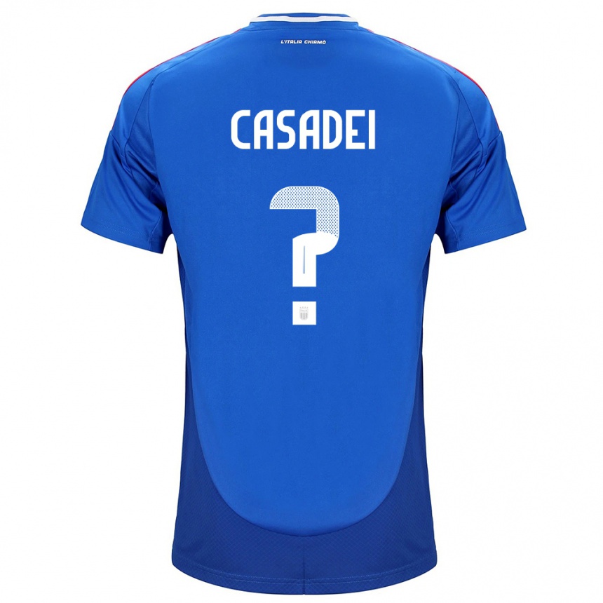 Kinder Fußball Italien Cesare Casadei #0 Blau Heimtrikot Trikot 24-26 T-Shirt Luxemburg