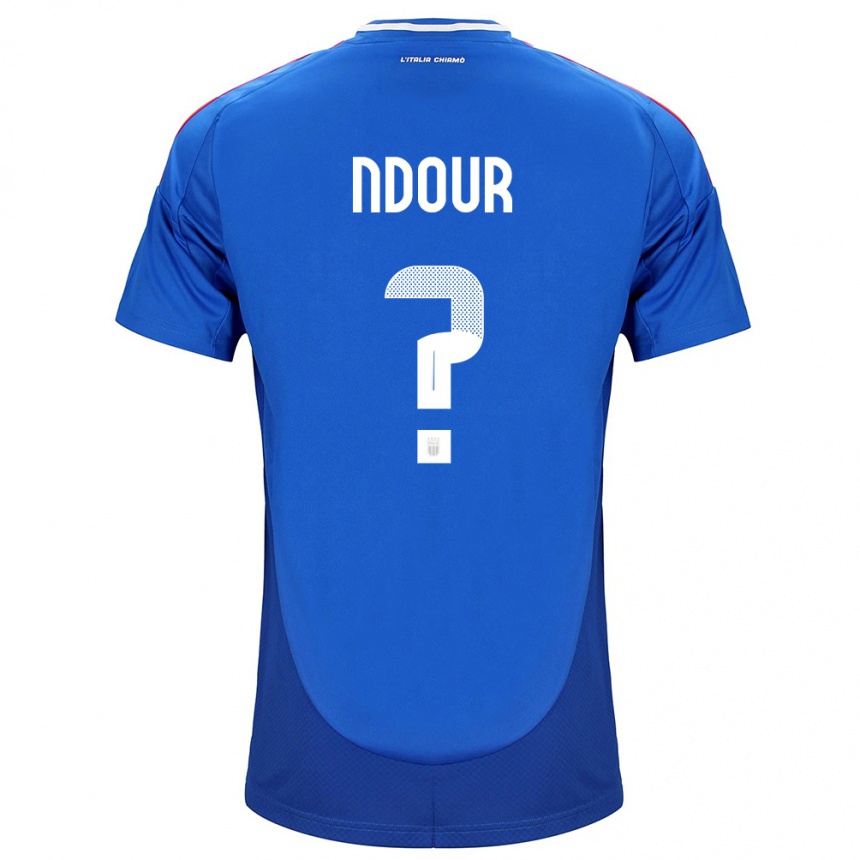 Kinder Fußball Italien Cher Ndour #0 Blau Heimtrikot Trikot 24-26 T-Shirt Luxemburg