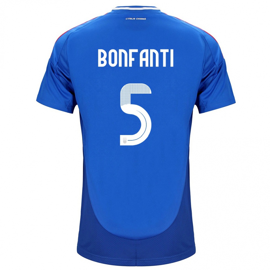 Kinder Fußball Italien Giovanni Bonfanti #5 Blau Heimtrikot Trikot 24-26 T-Shirt Luxemburg