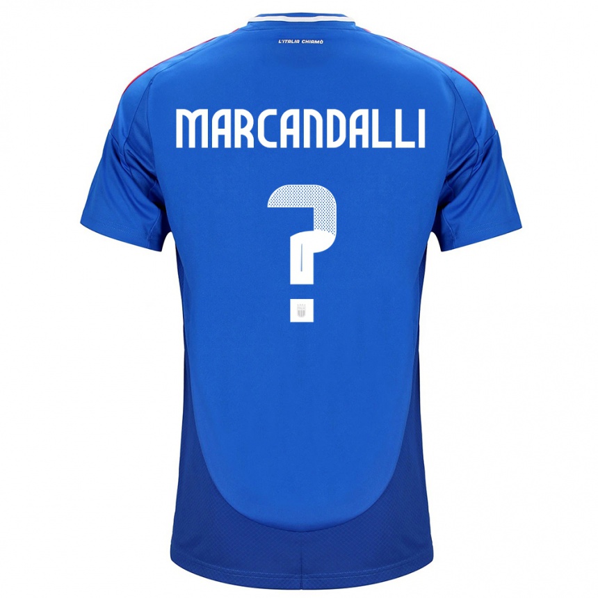 Kinder Fußball Italien Alessandro Marcandalli #0 Blau Heimtrikot Trikot 24-26 T-Shirt Luxemburg