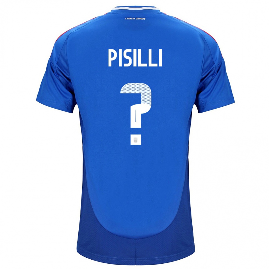 Kinder Fußball Italien Niccolò Pisilli #0 Blau Heimtrikot Trikot 24-26 T-Shirt Luxemburg