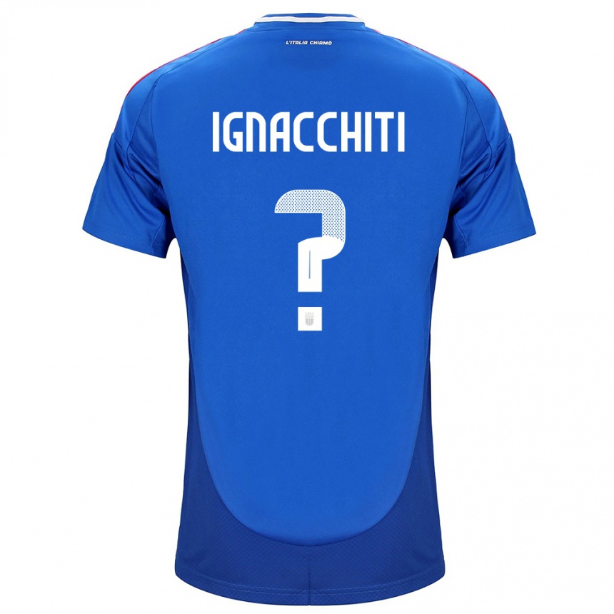 Kinder Fußball Italien Lorenzo Ignacchiti #0 Blau Heimtrikot Trikot 24-26 T-Shirt Luxemburg