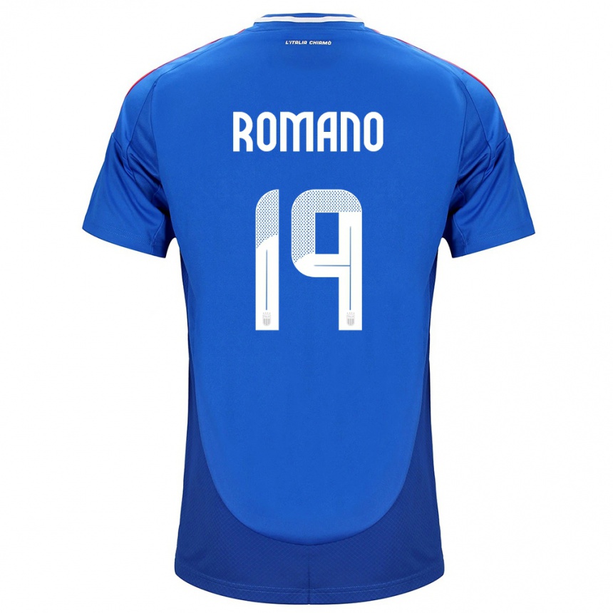 Kinder Fußball Italien Marco Romano #19 Blau Heimtrikot Trikot 24-26 T-Shirt Luxemburg