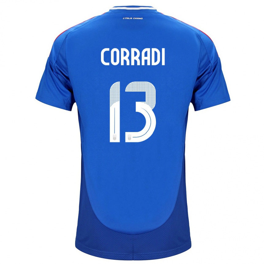 Kinder Fußball Italien Christian Corradi #13 Blau Heimtrikot Trikot 24-26 T-Shirt Luxemburg