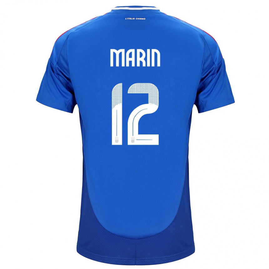 Kinder Fußball Italien Renato Marin #12 Blau Heimtrikot Trikot 24-26 T-Shirt Luxemburg