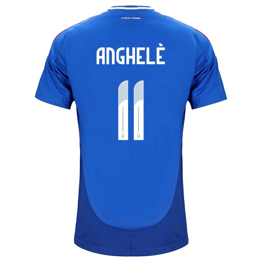 Kinder Fußball Italien Lorenzo Anghelè #11 Blau Heimtrikot Trikot 24-26 T-Shirt Luxemburg