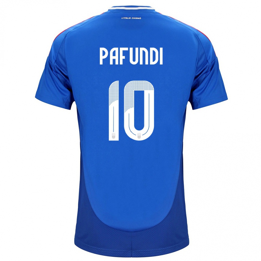 Kinder Fußball Italien Simone Pafundi #10 Blau Heimtrikot Trikot 24-26 T-Shirt Luxemburg