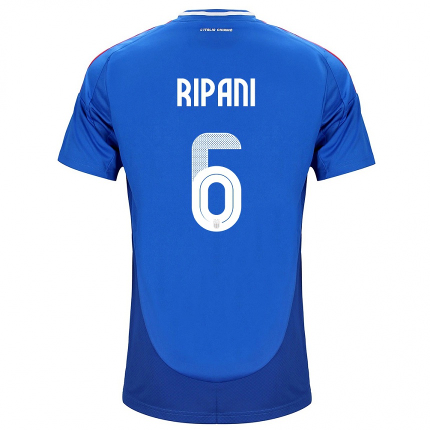 Kinder Fußball Italien Diego Ripani #6 Blau Heimtrikot Trikot 24-26 T-Shirt Luxemburg