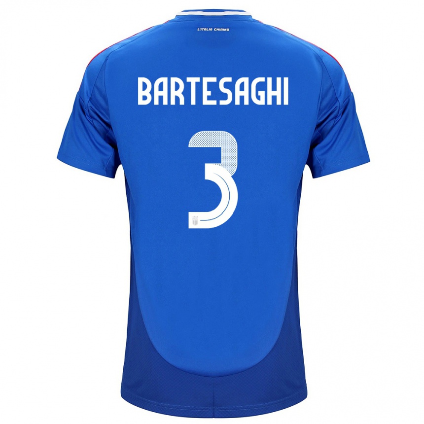 Kinder Fußball Italien Davide Bartesaghi #3 Blau Heimtrikot Trikot 24-26 T-Shirt Luxemburg