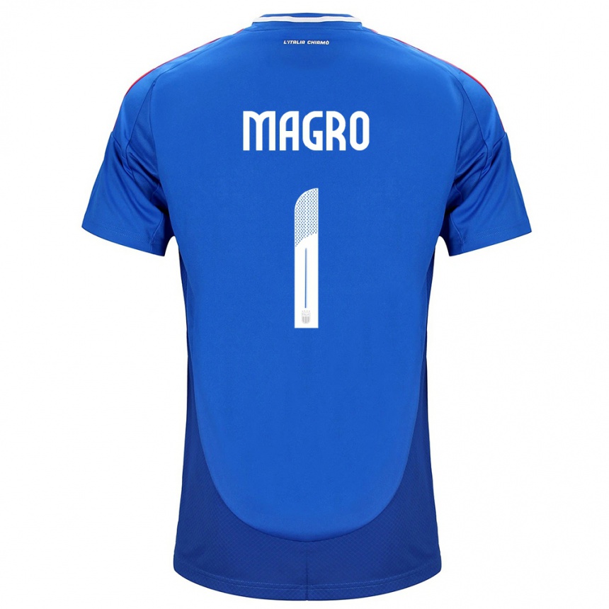 Kinder Fußball Italien Federico Magro #1 Blau Heimtrikot Trikot 24-26 T-Shirt Luxemburg