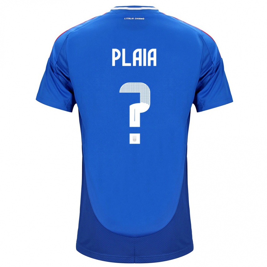 Kinder Fußball Italien Matteo Plaia #0 Blau Heimtrikot Trikot 24-26 T-Shirt Luxemburg