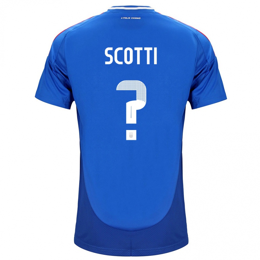 Kinder Fußball Italien Filippo Scotti #0 Blau Heimtrikot Trikot 24-26 T-Shirt Luxemburg