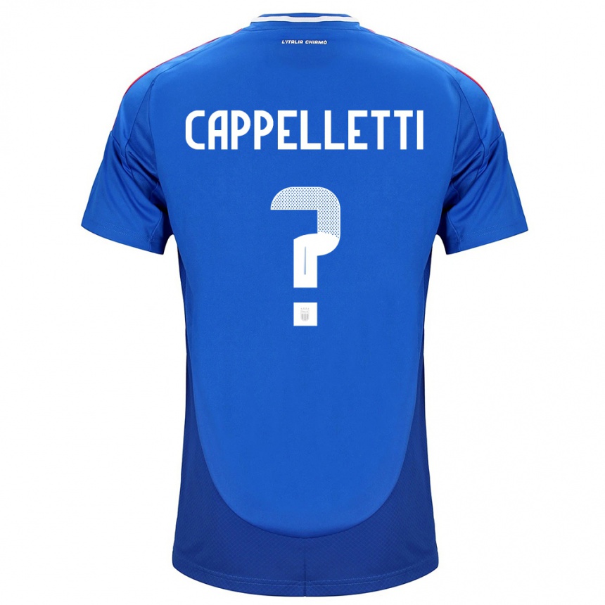 Kinder Fußball Italien Mattia Cappelletti #0 Blau Heimtrikot Trikot 24-26 T-Shirt Luxemburg