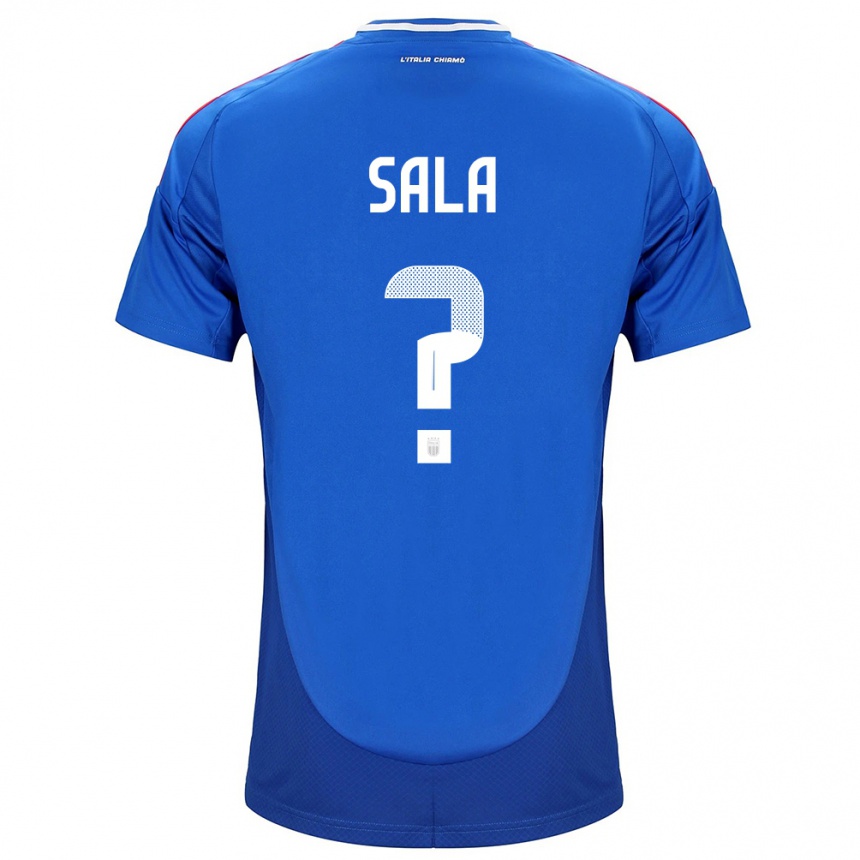 Kinder Fußball Italien Emanuele Sala #0 Blau Heimtrikot Trikot 24-26 T-Shirt Luxemburg