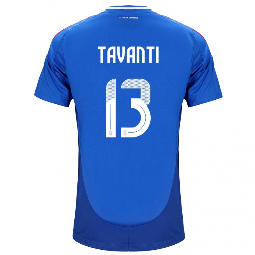 Kinder Fußball Italien Samuele Tavanti #13 Blau Heimtrikot Trikot 24-26 T-Shirt Luxemburg