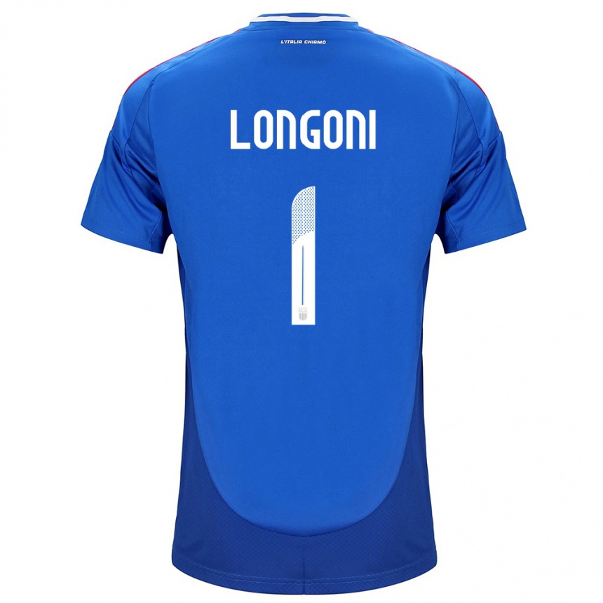 Kinder Fußball Italien Alessandro Longoni #1 Blau Heimtrikot Trikot 24-26 T-Shirt Luxemburg