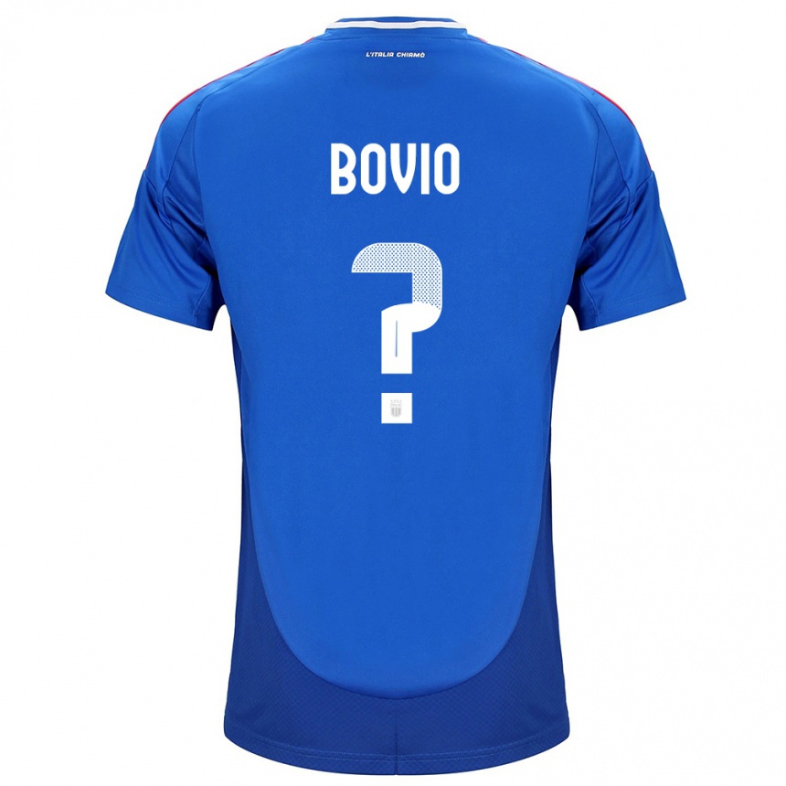 Kinder Fußball Italien Leonardo Bovio #0 Blau Heimtrikot Trikot 24-26 T-Shirt Luxemburg