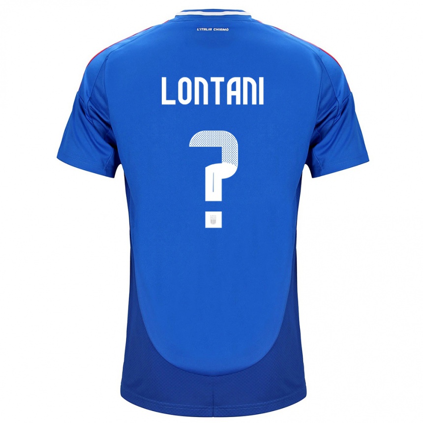 Kinder Fußball Italien Simone Lontani #0 Blau Heimtrikot Trikot 24-26 T-Shirt Luxemburg