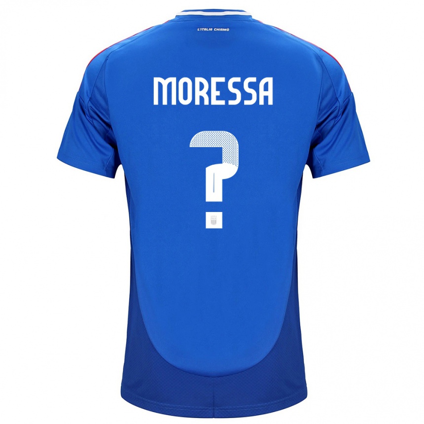 Kinder Fußball Italien Kevin Moressa #0 Blau Heimtrikot Trikot 24-26 T-Shirt Luxemburg