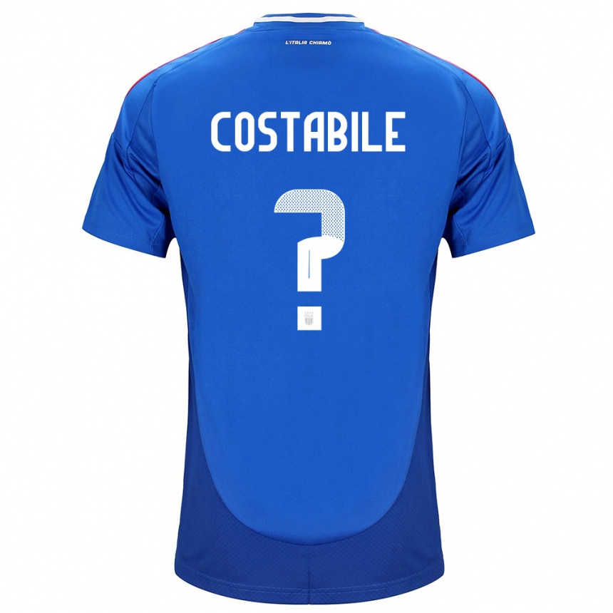 Kinder Fußball Italien Cristian Costabile #0 Blau Heimtrikot Trikot 24-26 T-Shirt Luxemburg