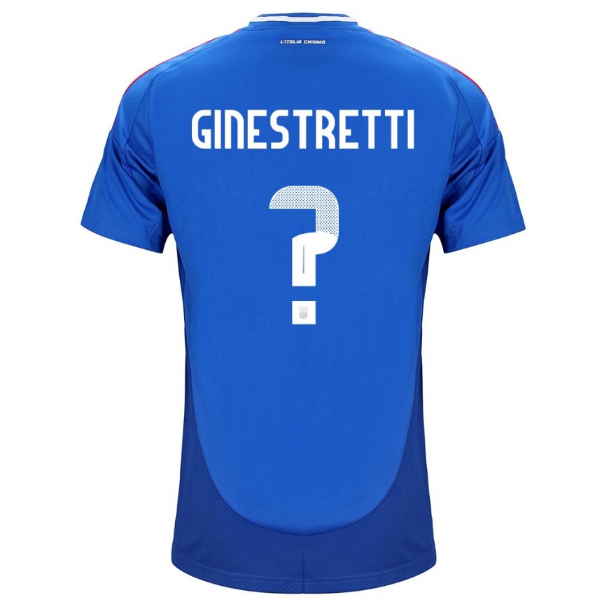 Kinder Fußball Italien Davide Ginestretti #0 Blau Heimtrikot Trikot 24-26 T-Shirt Luxemburg