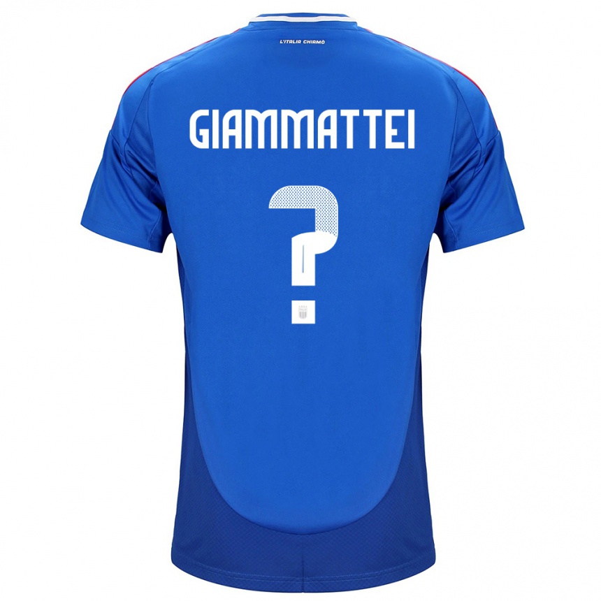 Kinder Fußball Italien Gioele Giammattei #0 Blau Heimtrikot Trikot 24-26 T-Shirt Luxemburg