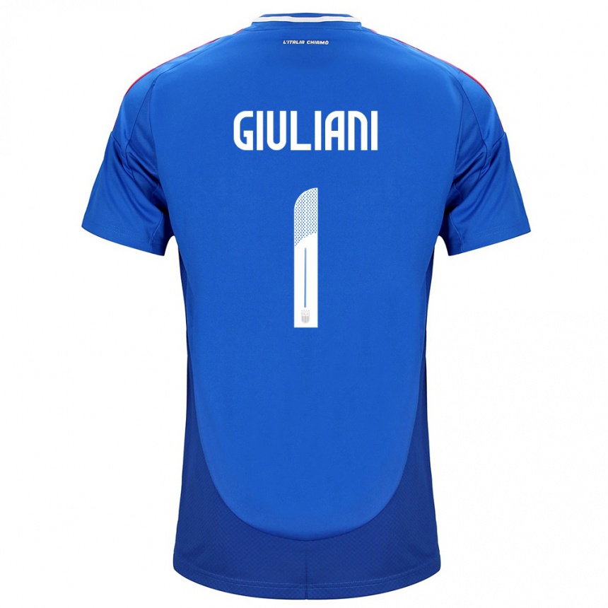 Kinder Fußball Italien Laura Giuliani #1 Blau Heimtrikot Trikot 24-26 T-Shirt Luxemburg