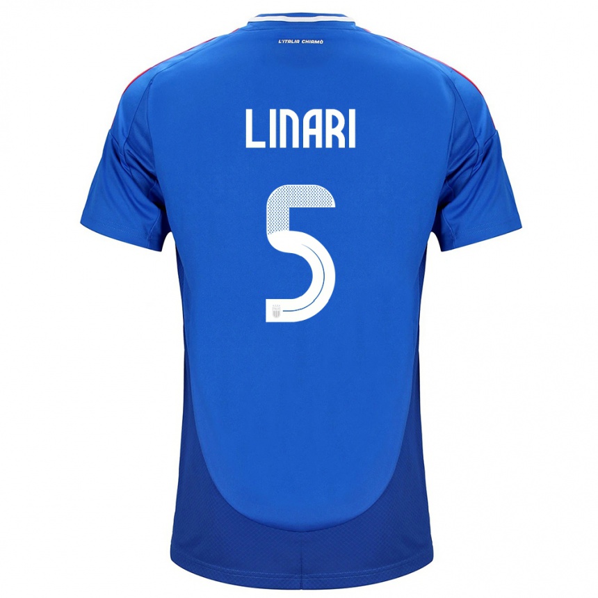 Kinder Fußball Italien Elena Linari #5 Blau Heimtrikot Trikot 24-26 T-Shirt Luxemburg