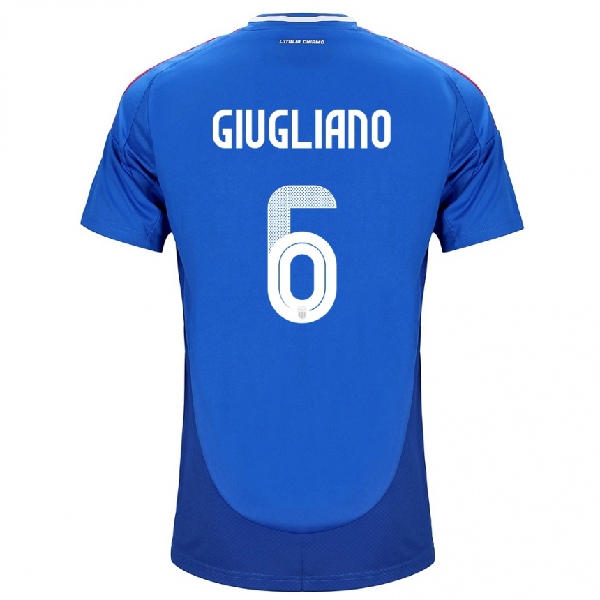 Kinder Fußball Italien Manuela Giugliano #6 Blau Heimtrikot Trikot 24-26 T-Shirt Luxemburg