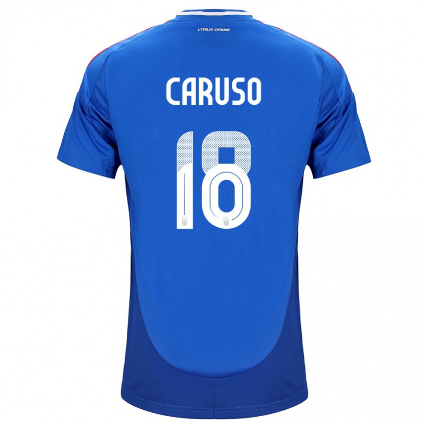 Kinder Fußball Italien Arianna Caruso #18 Blau Heimtrikot Trikot 24-26 T-Shirt Luxemburg