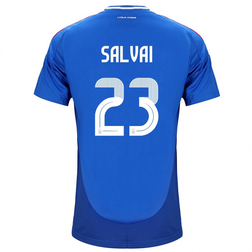 Kinder Fußball Italien Cecilia Salvai #23 Blau Heimtrikot Trikot 24-26 T-Shirt Luxemburg