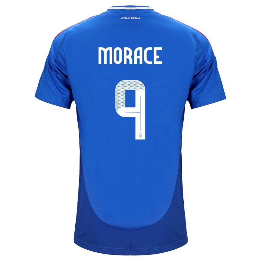 Kinder Fußball Italien Carolina Morace #9 Blau Heimtrikot Trikot 24-26 T-Shirt Luxemburg