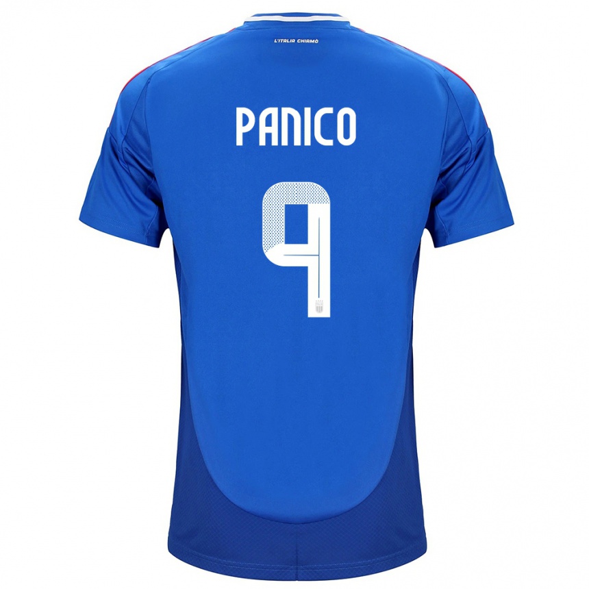 Kinder Fußball Italien Patrizia Panico #9 Blau Heimtrikot Trikot 24-26 T-Shirt Luxemburg