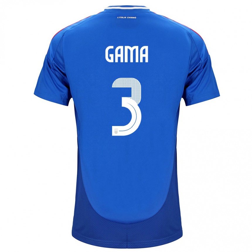 Kinder Fußball Italien Sara Gama #3 Blau Heimtrikot Trikot 24-26 T-Shirt Luxemburg