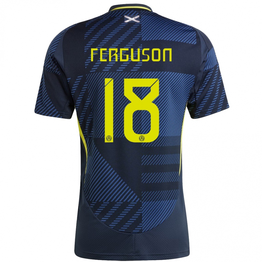 Kinder Fußball Schottland Lewis Ferguson #18 Dunkelblau Heimtrikot Trikot 24-26 T-Shirt Luxemburg